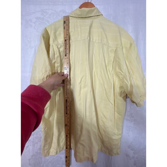 Jamaica Jaxx Vintage Silk Camp Shirt XXL Yellow - Picture 10 of 10